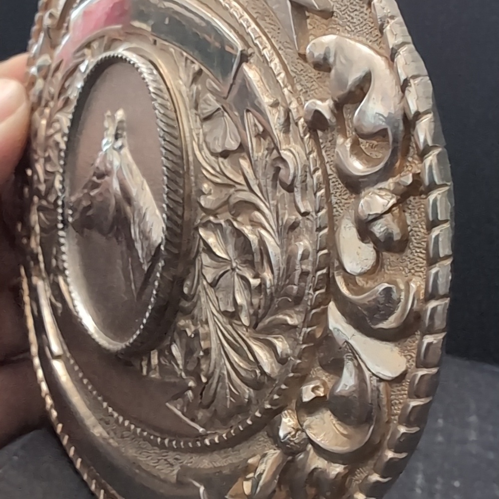 VGT,LTC Western Prod & Co 1979 Large Silver Tone Belt Buckle With Horsehead. - Picture 4 of 9
